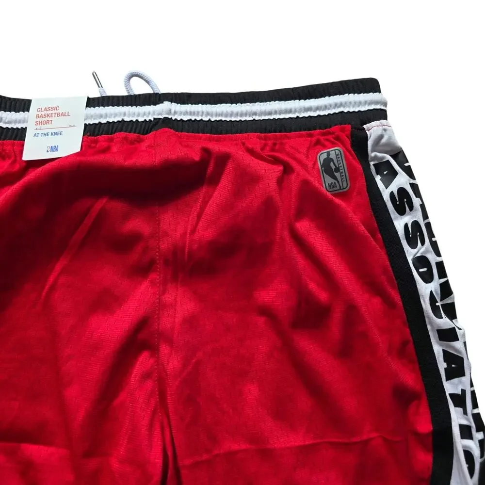 NBA Classic Basketball Shorts Red White Black Size M NWT Polyester